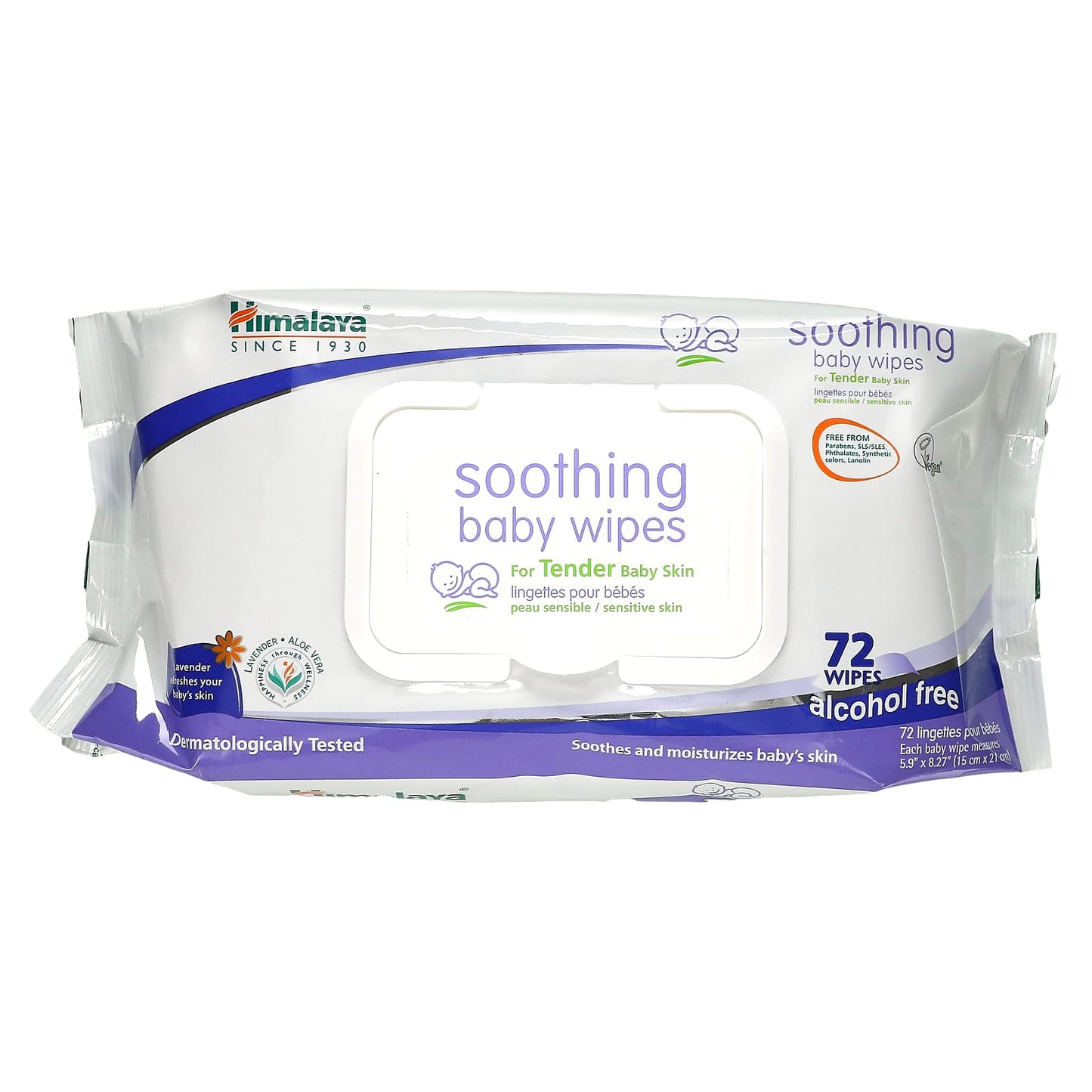 Himalaya-Soothing Baby Wipes-Alcohol Free-72 Wipes