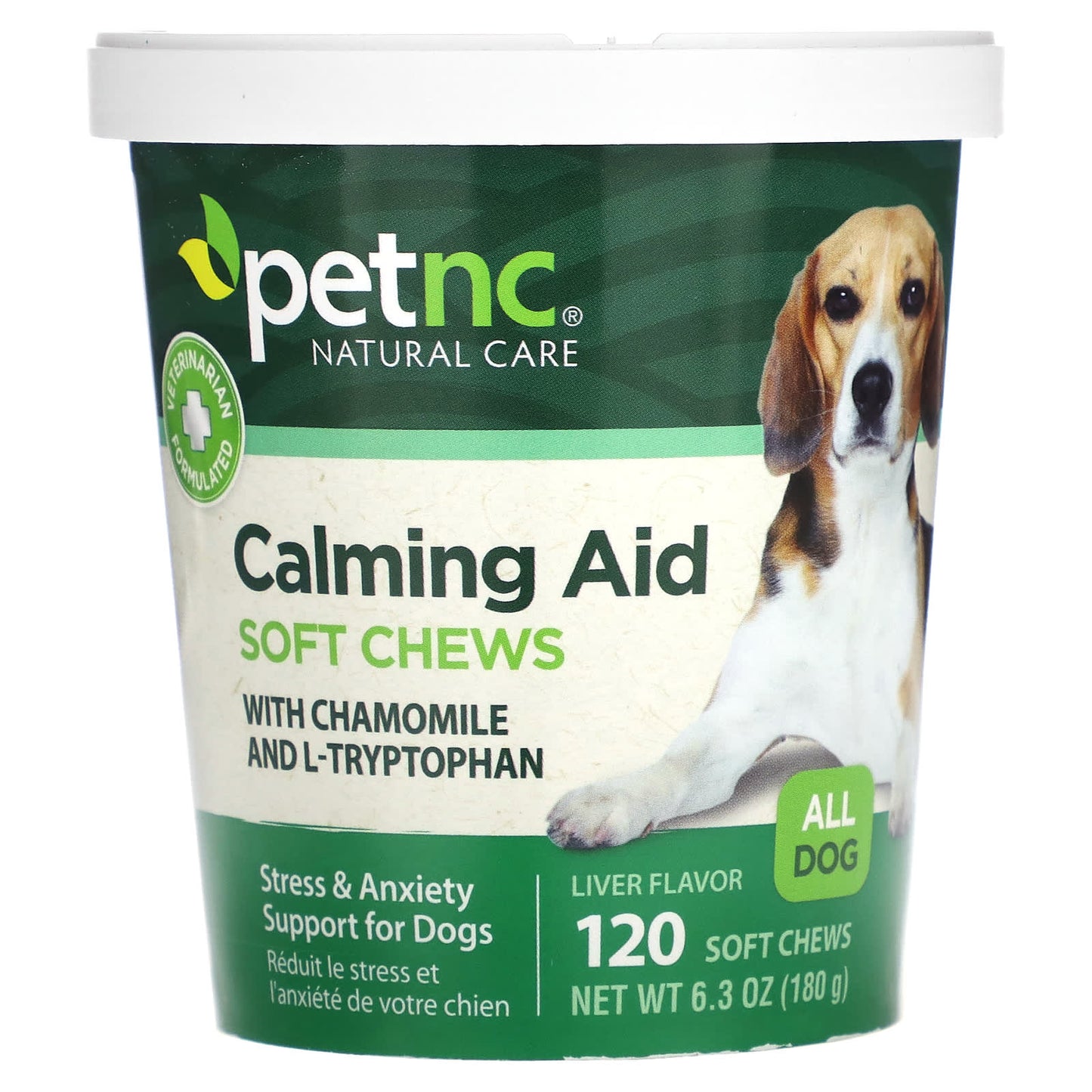 petnc NATURAL CARE-Calming Aid Soft Chews-All Dog-Liver-120 Soft Chews-6.3 oz (180 g)