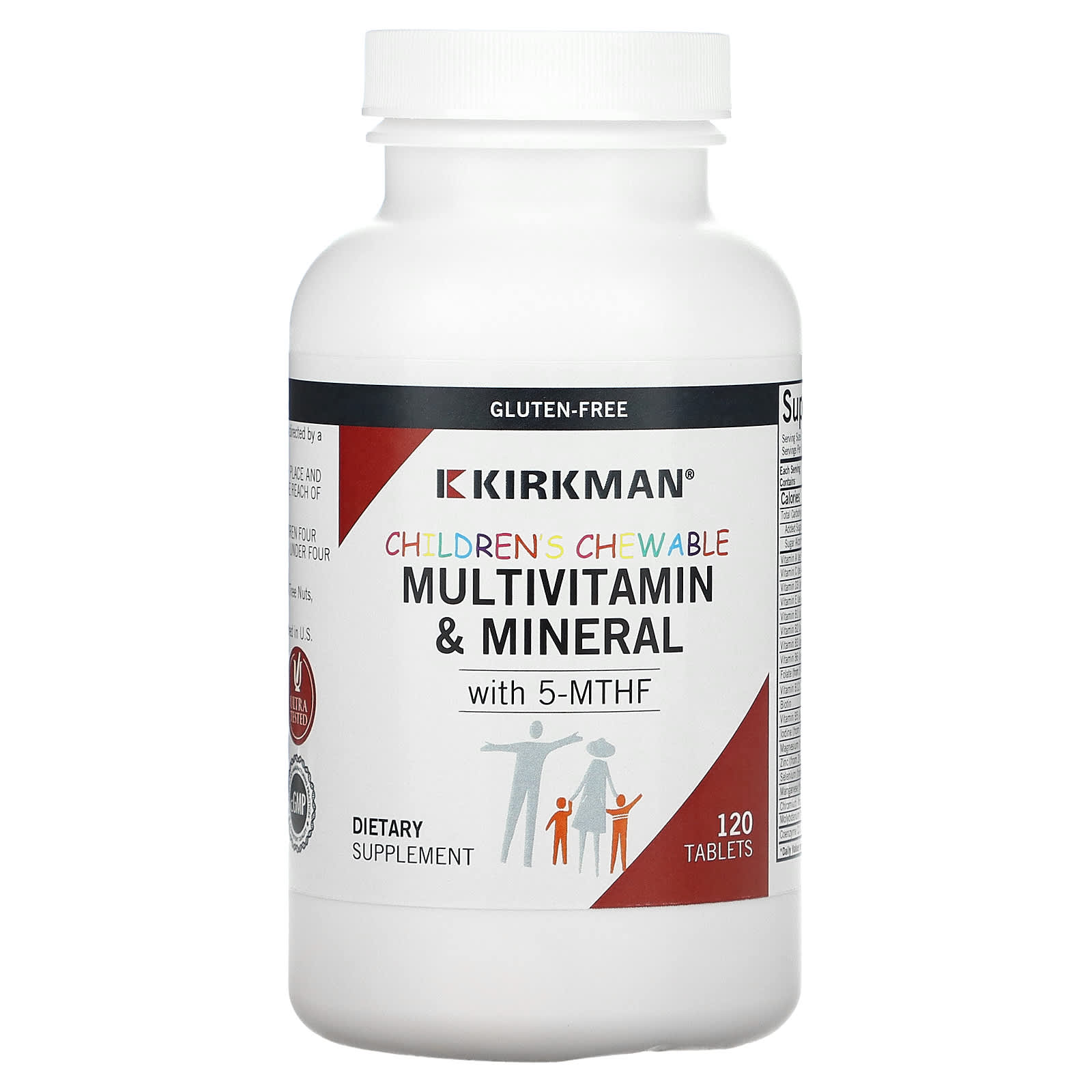 Kirkman Labs-Children's Chewable Multivitamin & Mineral with 5-MTHF-120 Tablets