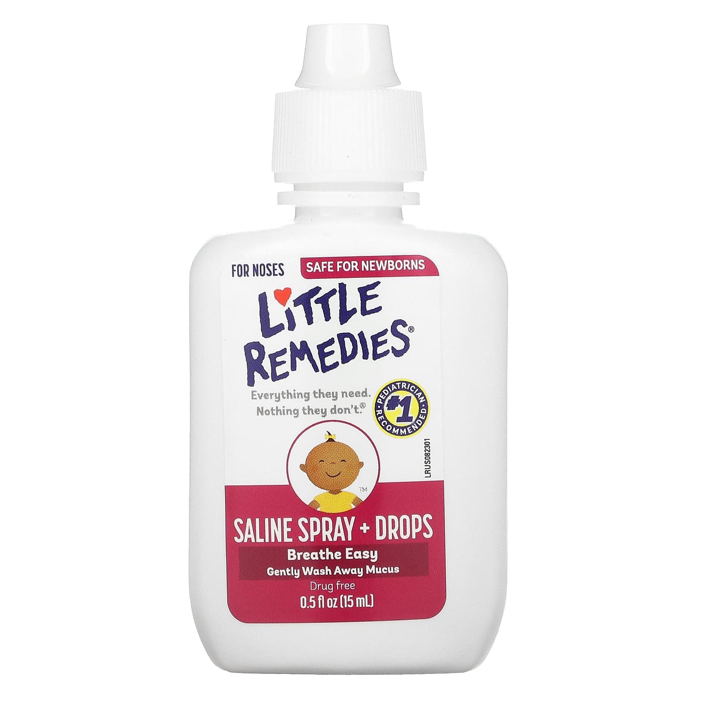 Little Remedies, Saline Spray + Drops, For Noses, 0.5 fl oz (15 ml)