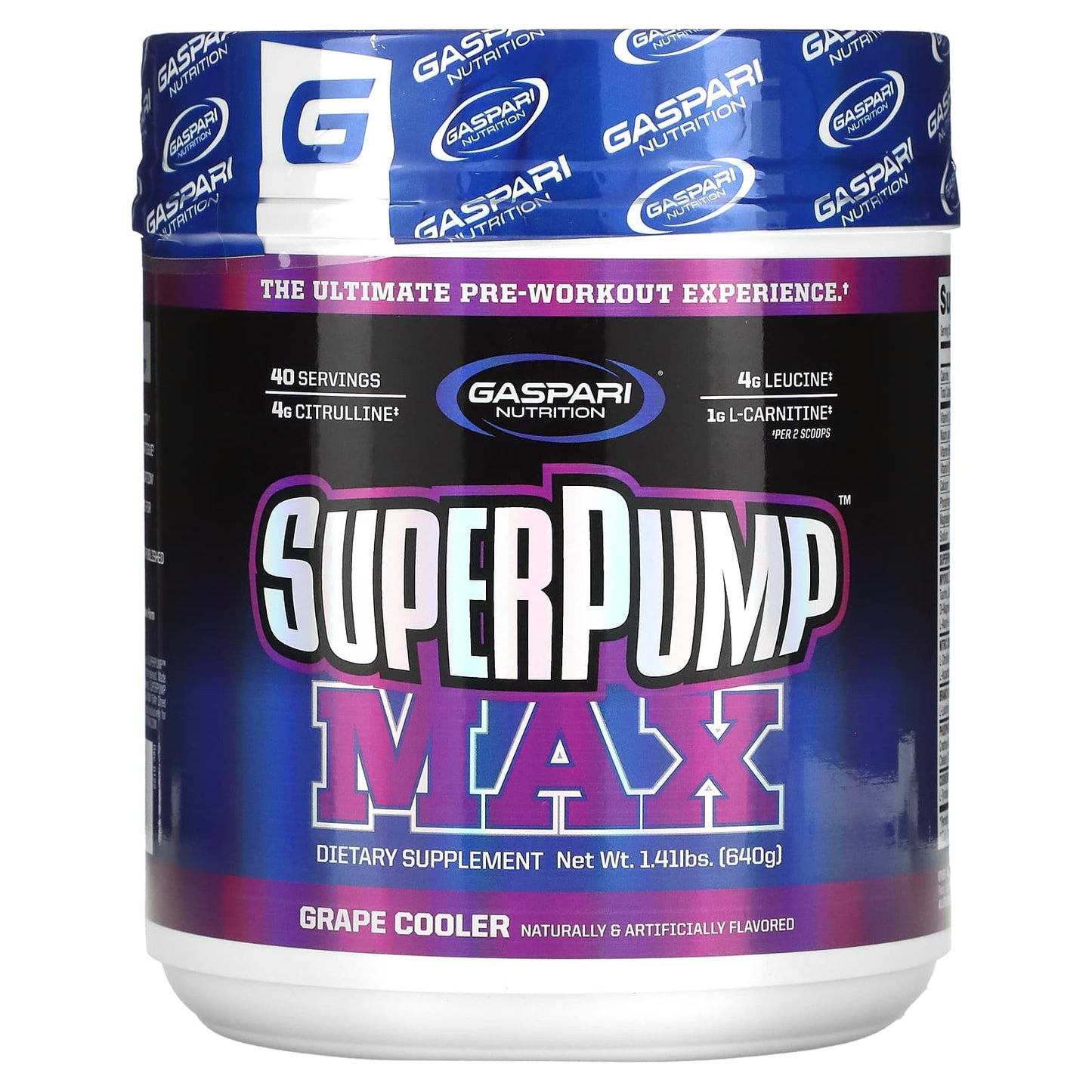 Gaspari Nutrition-SuperPump Max-Grape Cooler-1.41 lbs (640 g)