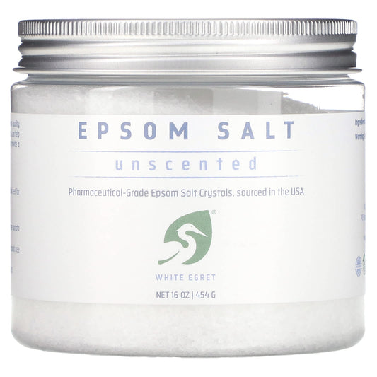 White Egret Personal Care-Epsom Salt-Unscented-16 oz (454 g)