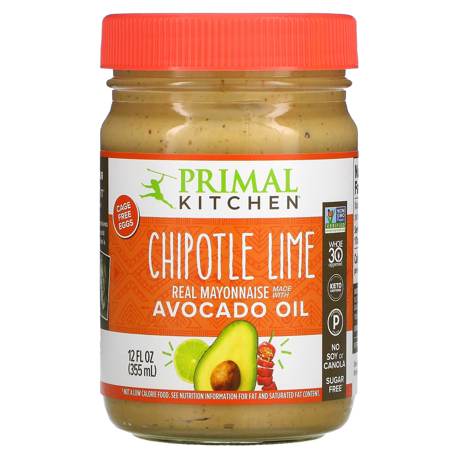 Primal Kitchen-Chipotle Lime Mayonnaise with Avocado Oil-12 fl oz (355 ml)