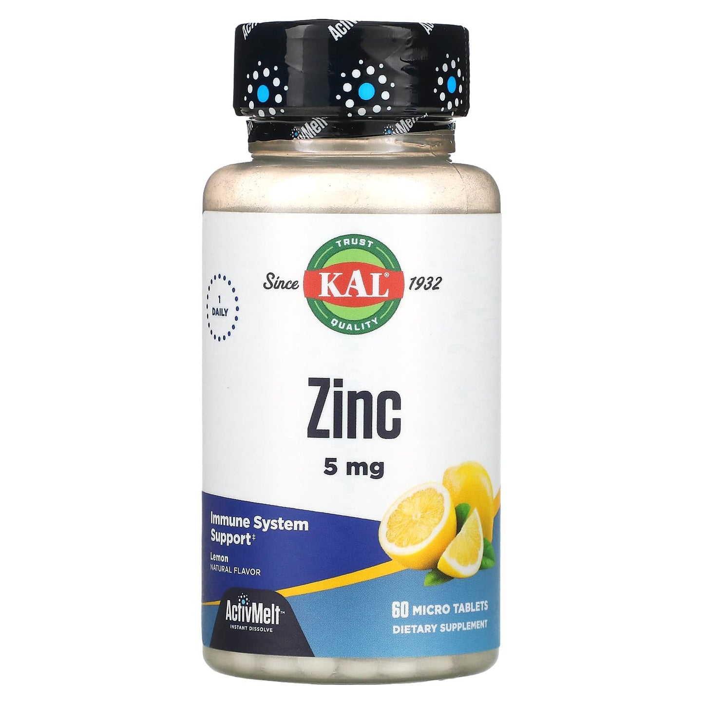 KAL-Zinc-Lemon-5 mg-60 Micro Tablets