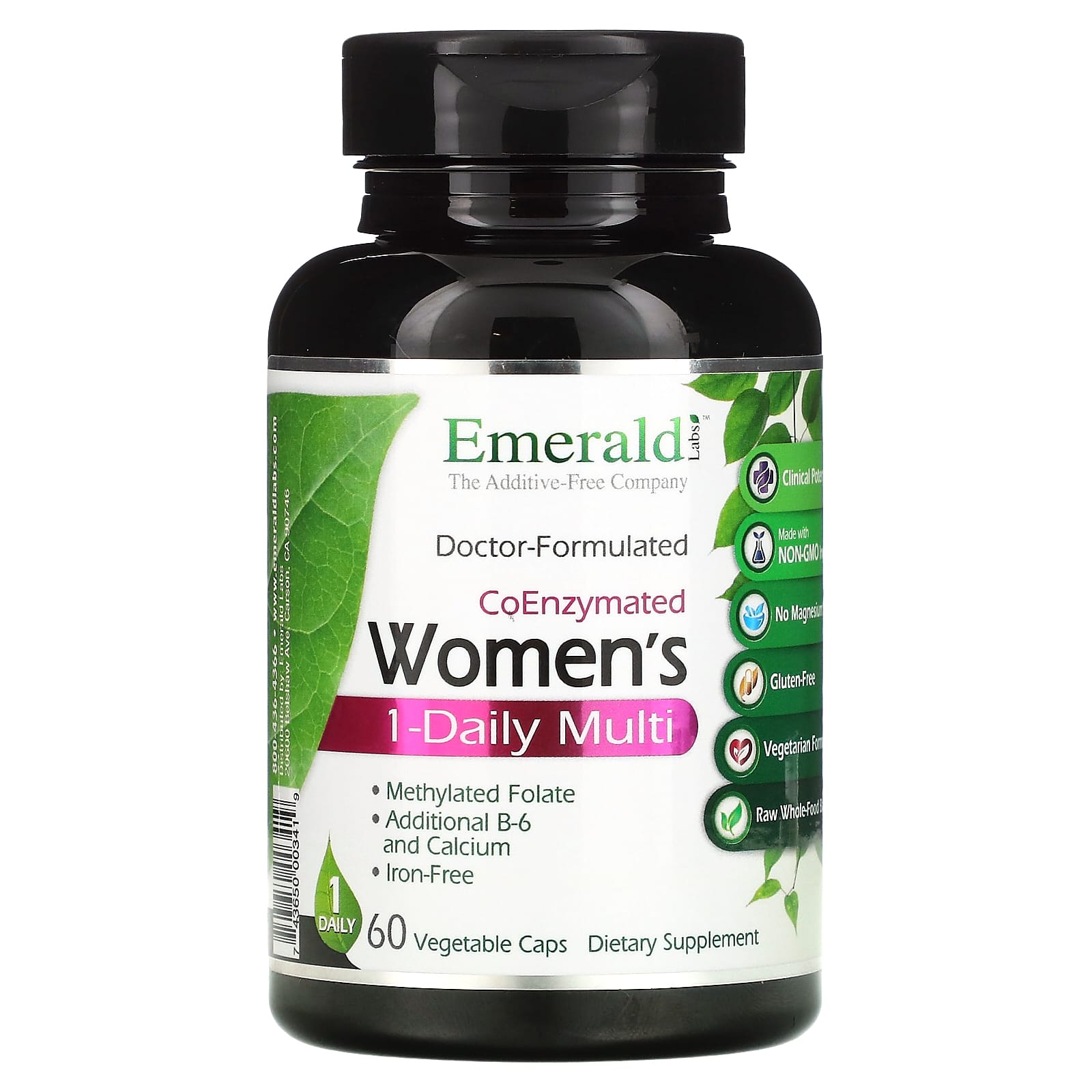 Emerald Laboratories-CoEnzymated Women's 1-Daily Multi-60 Vegetable Caps