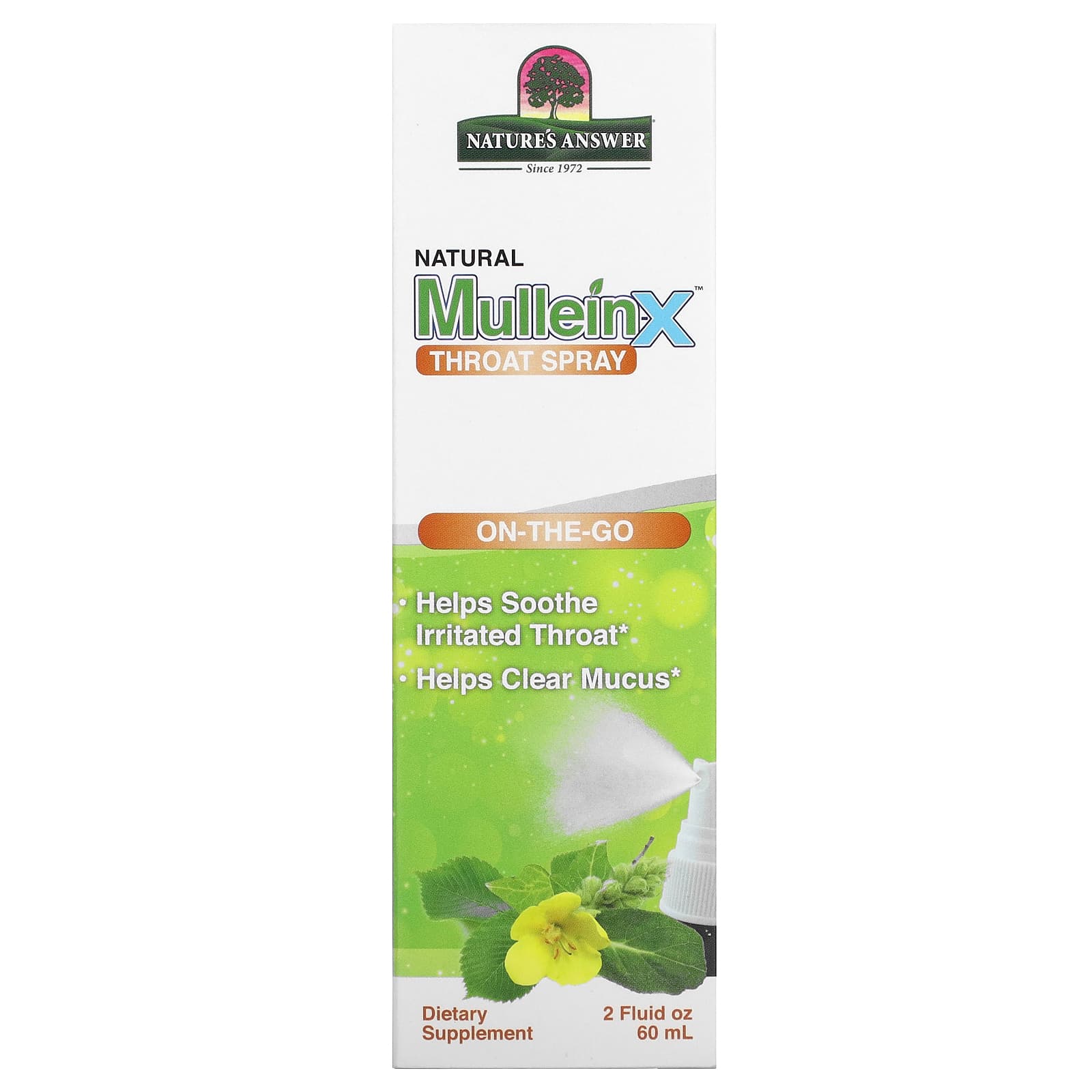 Nature's Answer-Natural MulleinX Throat Spray-2 fl oz (60 ml)