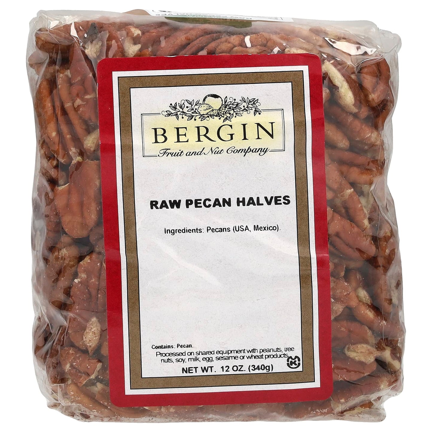 Bergin Fruit and Nut Company-Raw Pecan Halves-12 oz (340 g)