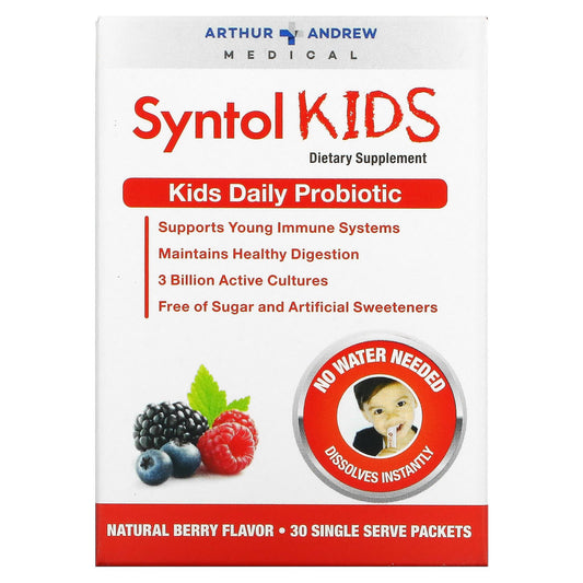 Arthur Andrew Medical-Syntol Kids-Kids Daily Probiotic-Natural Berry-30 Single Serve Packets