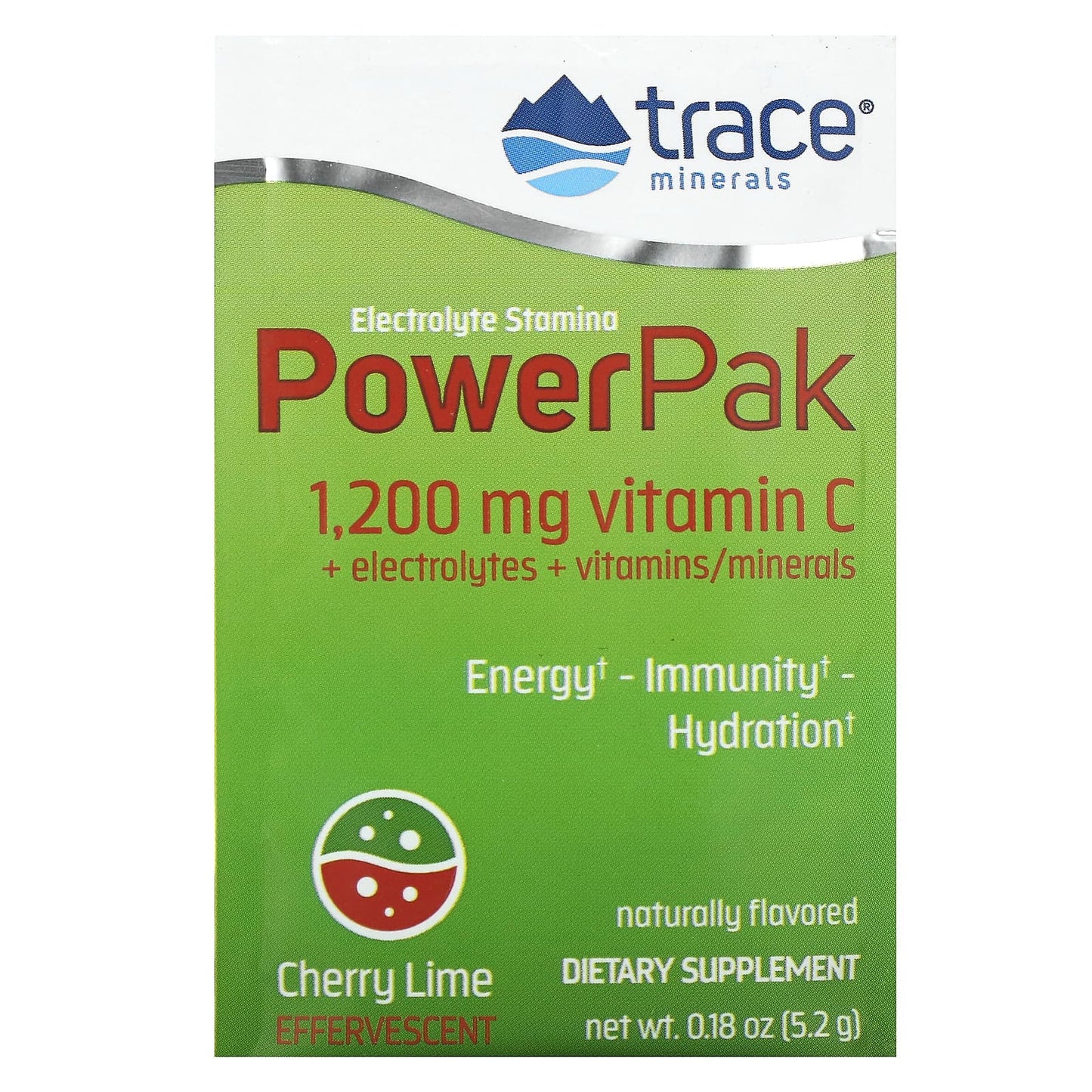 Trace Minerals ®, Electrolyte Stamina PowerPak, Cherry Lime, 30 Packets, 0.18 oz (5.2 g) Each