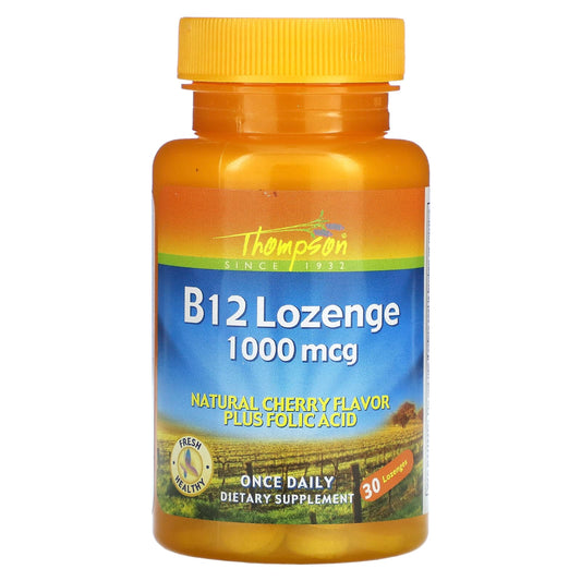 Thompson-B12 Lozenge-Natural Cherry-1,000 mcg-30 Lozenges