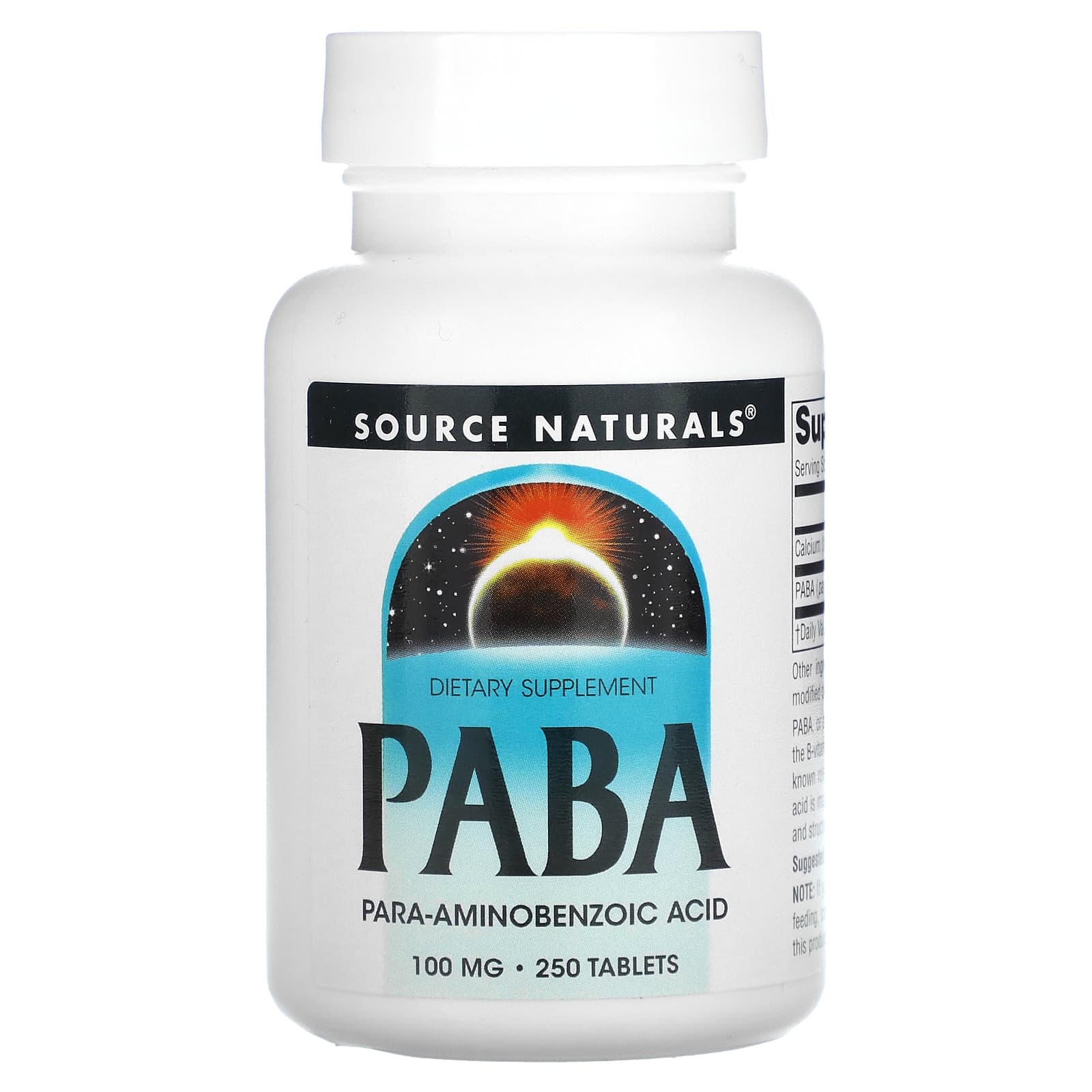 Source Naturals-PABA-100 mg-250 Tablets