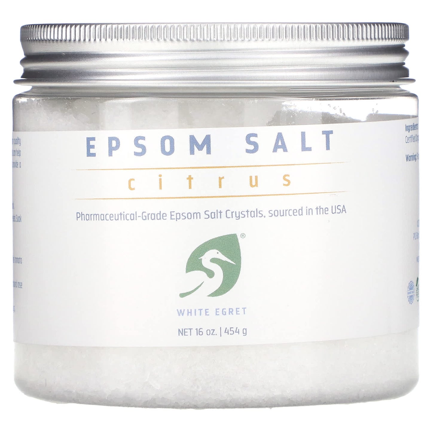 White Egret Personal Care-Epsom Salt-Citrus-16 oz (454 g)