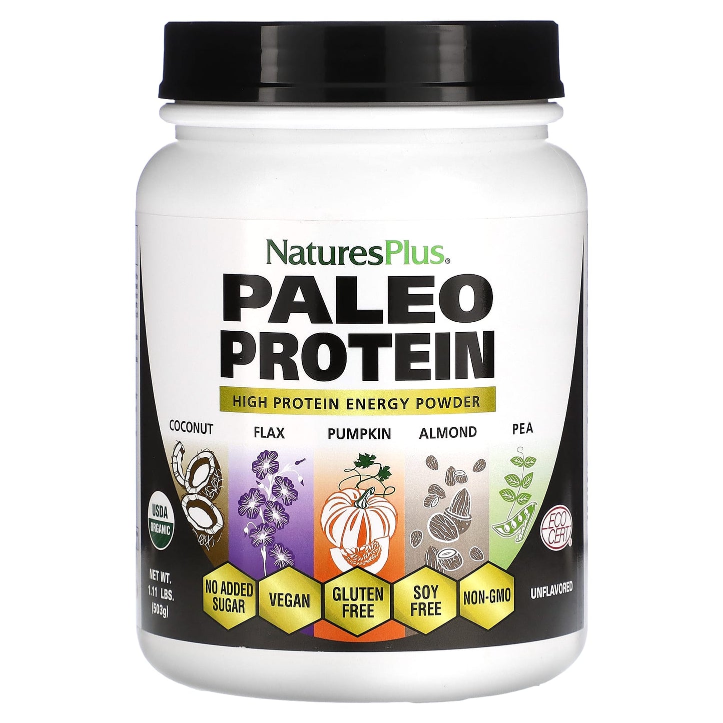 NaturesPlus-Paleo Protein Powder-Unflavored -1.11 lbs (503 g)