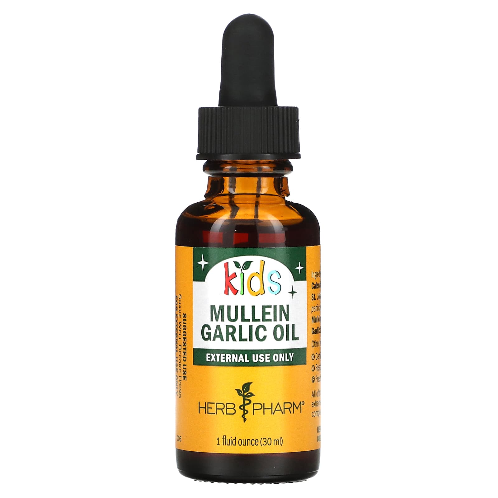 Herb Pharm-Kids Mullein Garlic Oil-1 fl oz (30 ml)