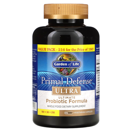 Garden of Life-Primal Defense-Ultra-Ultimate Probiotic Formula-216 UltraZorbe Vegetarian Capsules