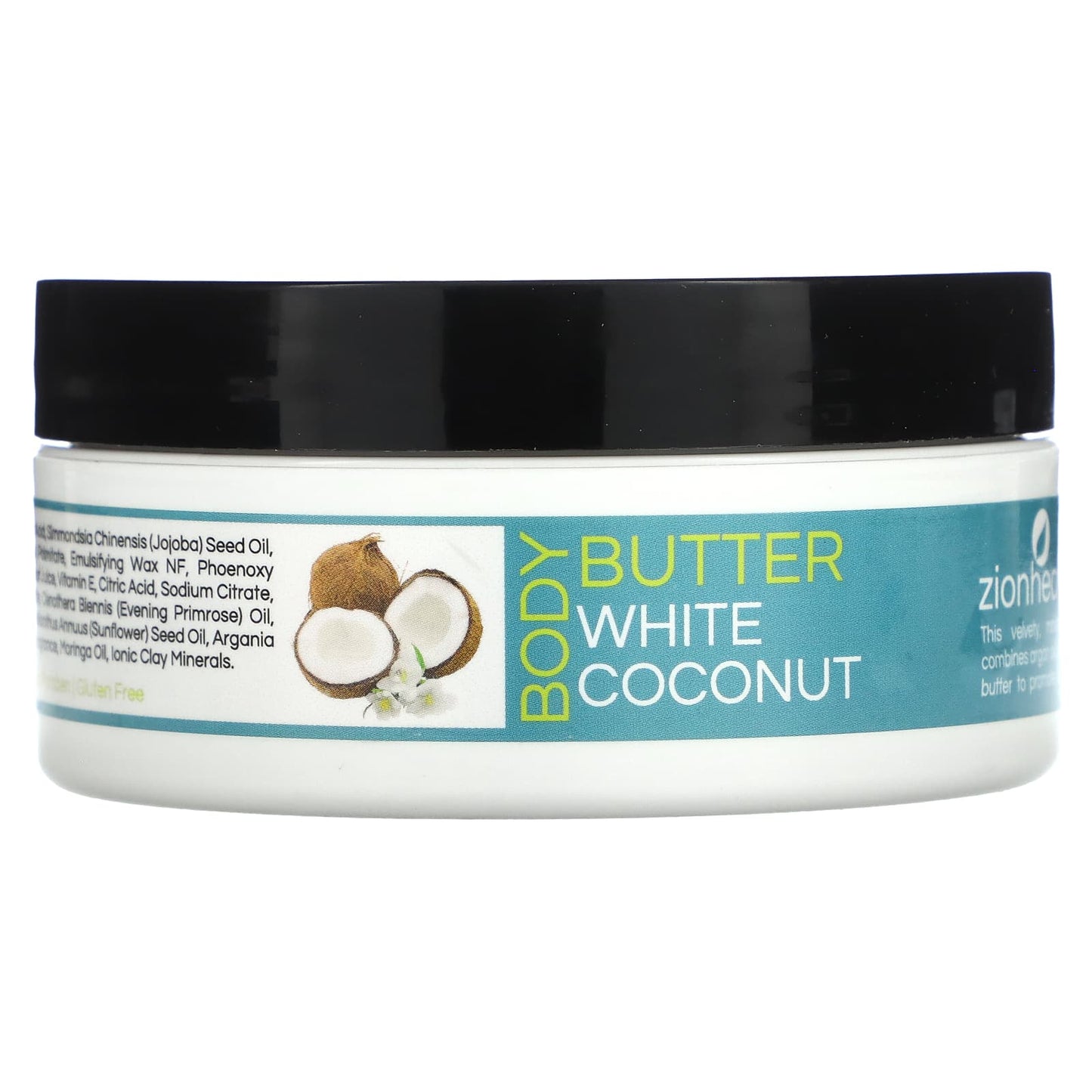 Zion Health-Body Butter with Argan Oil-White Coconut-4 oz (118 g)