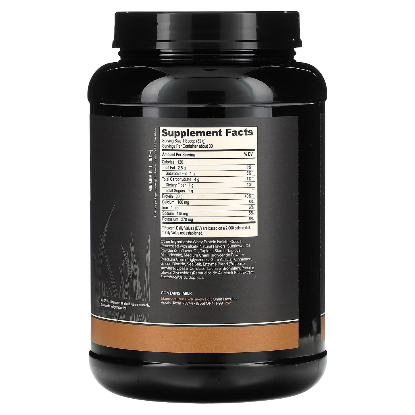 Onnit, Whey Isolate Protein, Grass-Fed, Mexican Chocolate, 2.1 lbs (960 g)