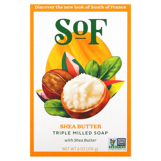 SoF-Triple Milled Bar Soap with Shea Butter-Shea Butter-6 oz (170 g)