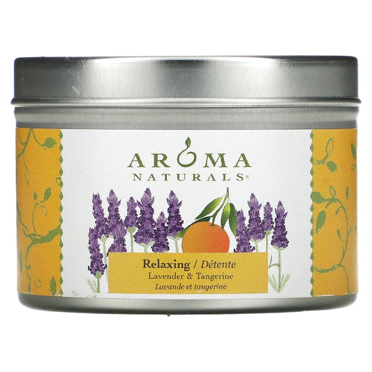 Aroma Naturals-Soy VegePure-Travel Tin Candle-Relaxing-Lavender & Tangerine-2.8 oz (79.38 g)