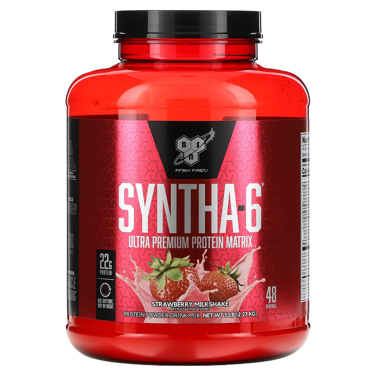 BSN-Syntha-6-Ultra Premium Protein Matrix-Strawberry Milkshake-5 lbs (2.27 kg)