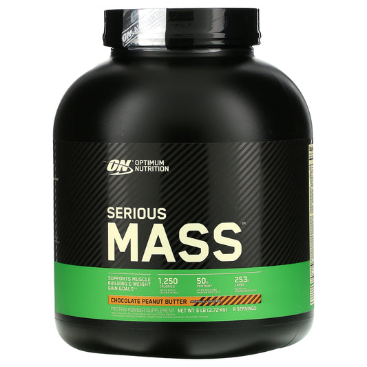 Optimum Nutrition-Serious Mass-Protein Powder Supplement-Chocolate Peanut Butter-6 lb (2.72 kg)