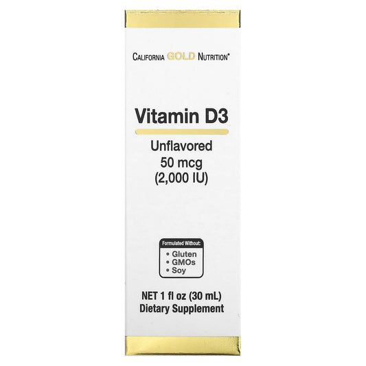 California Gold Nutrition-Vitamin D3 (Unflavored)-2,000 IU-1 fl oz (30 ml)