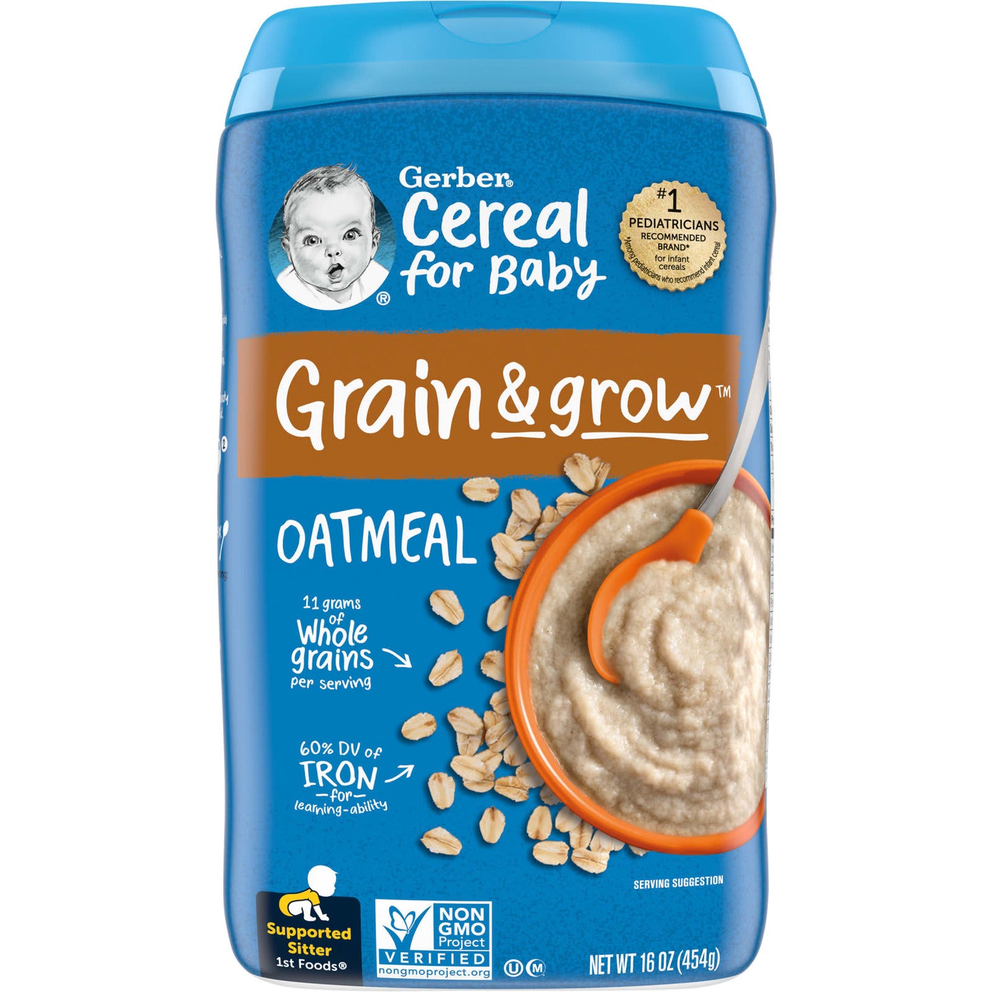 Gerber-Cereal for Baby-Grain & Grow-1st Foods-Oatmeal-16 oz ( 454 g)