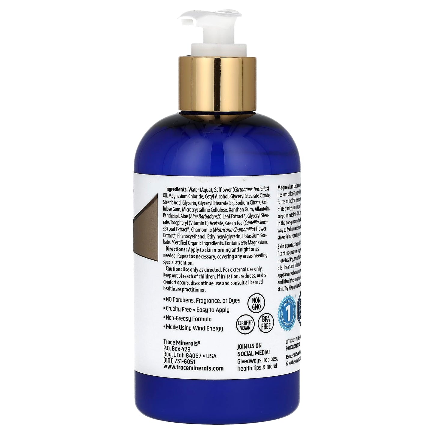 Trace Minerals ®, TM Skincare, Magnesium Lotion, 8 fl oz (237 ml)