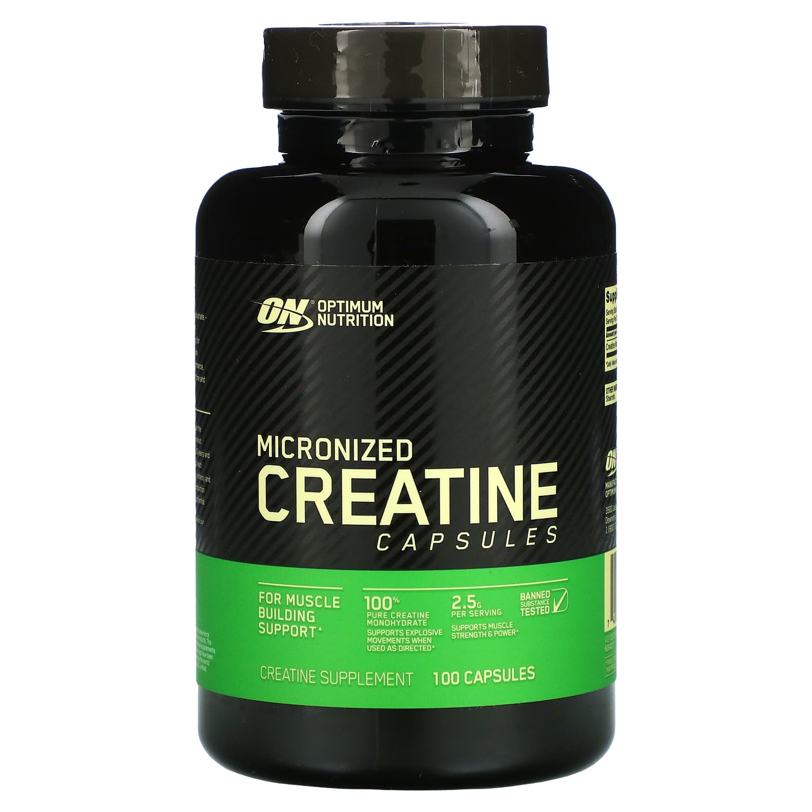 Optimum Nutrition-Micronized Creatine Capsules-2.5 g-100 Capsules (1.25 g per Capsule )