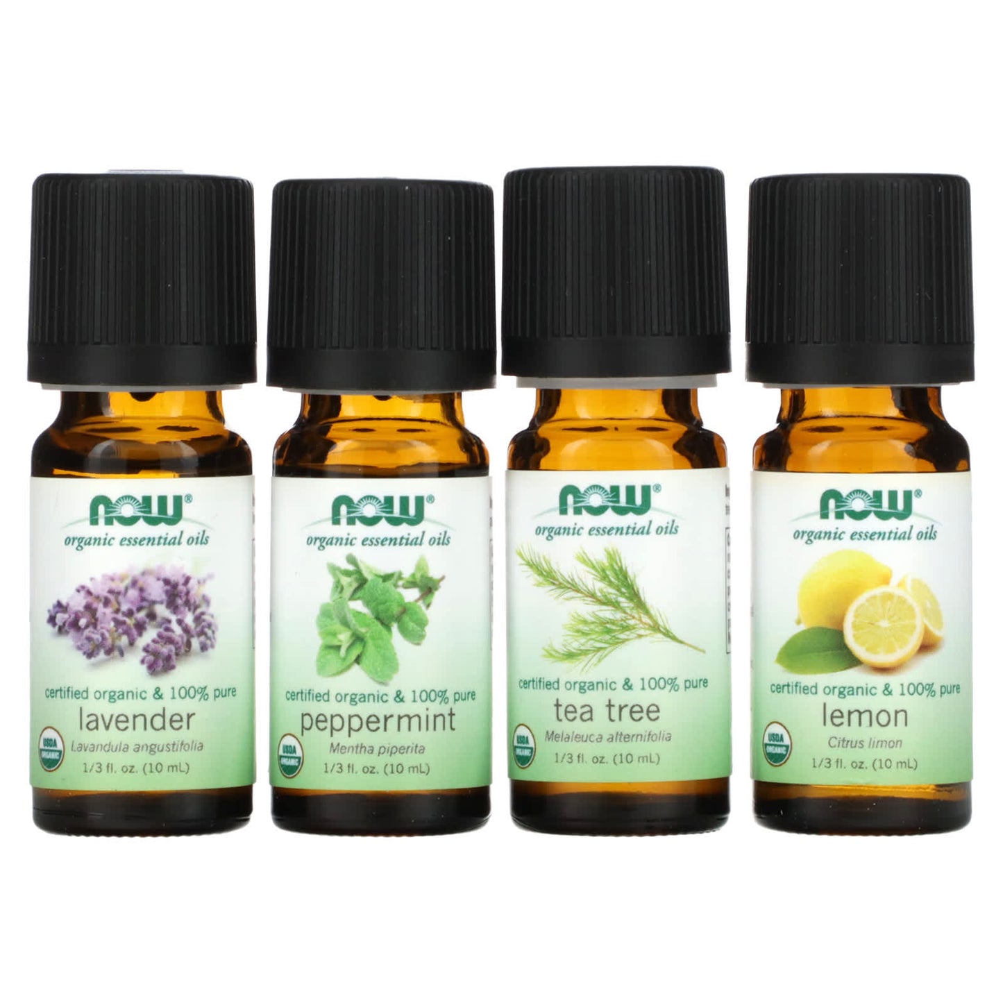 NOW Foods-Let It Be Organically-Organic Essential Oils Kit-4 Bottles-1/3 fl oz (10 ml) Each