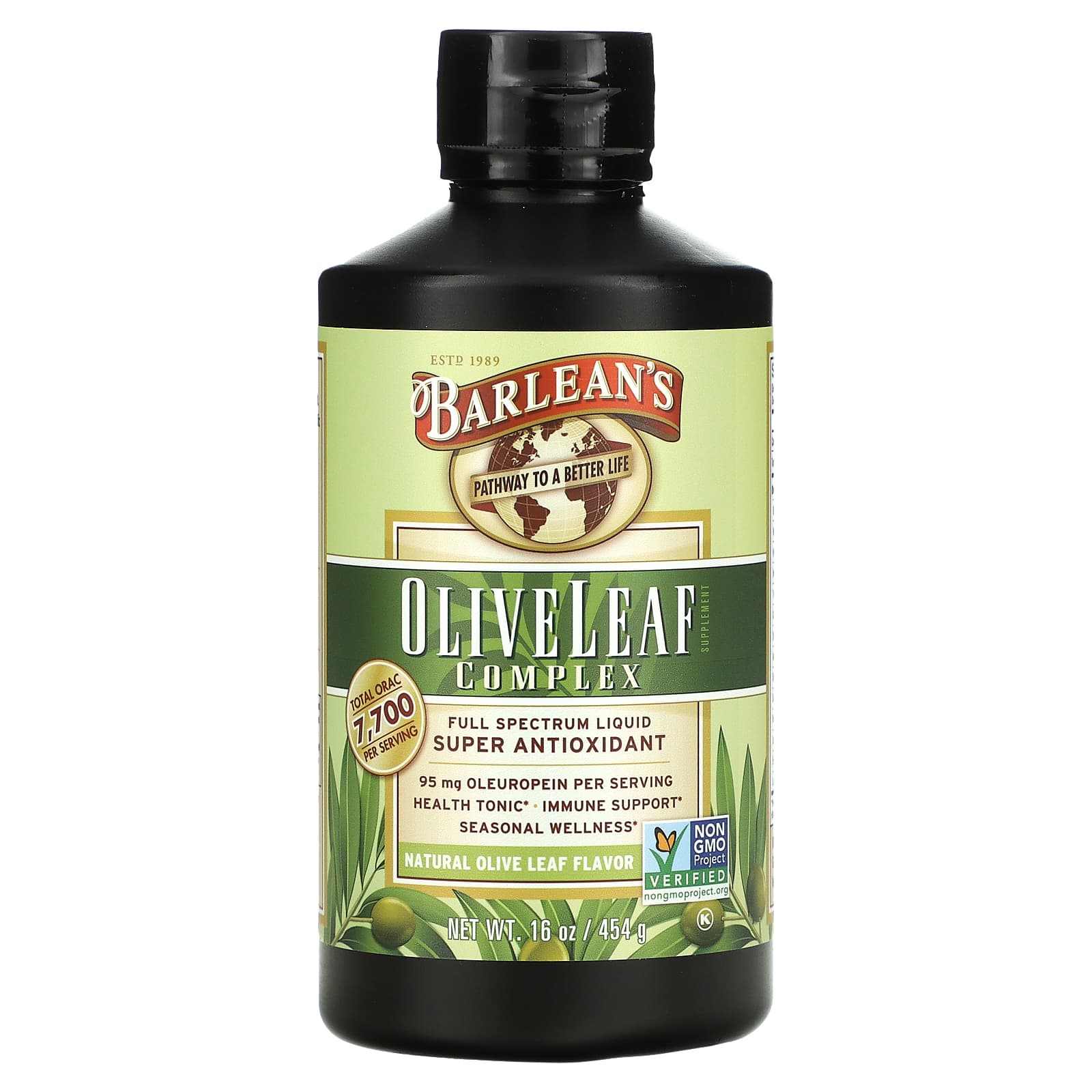 Barlean's-Olive Leaf Complex-Natural Olive Leaf -16 oz (454 g)