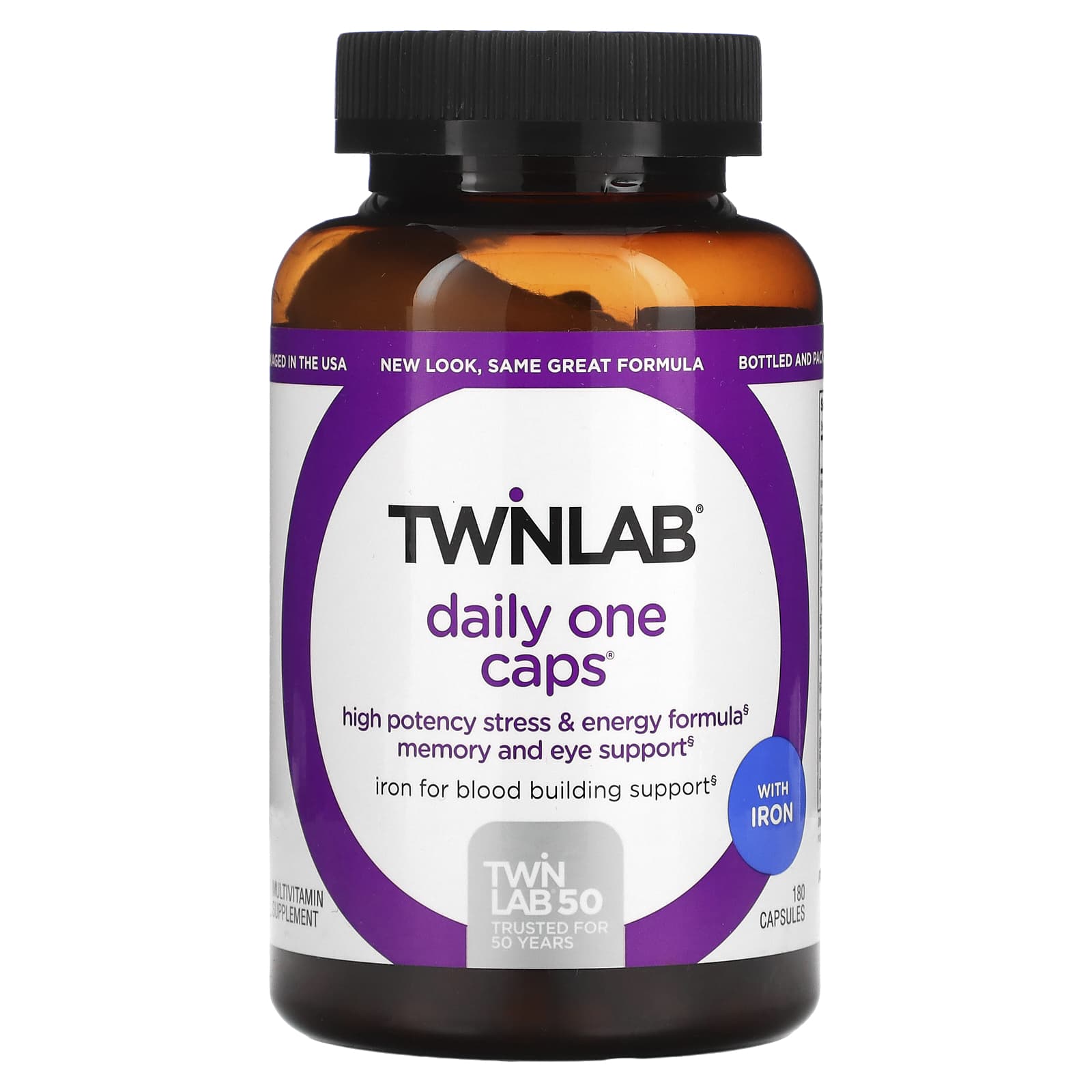 Twinlab-Daily One Caps-With Iron-180 Capsules