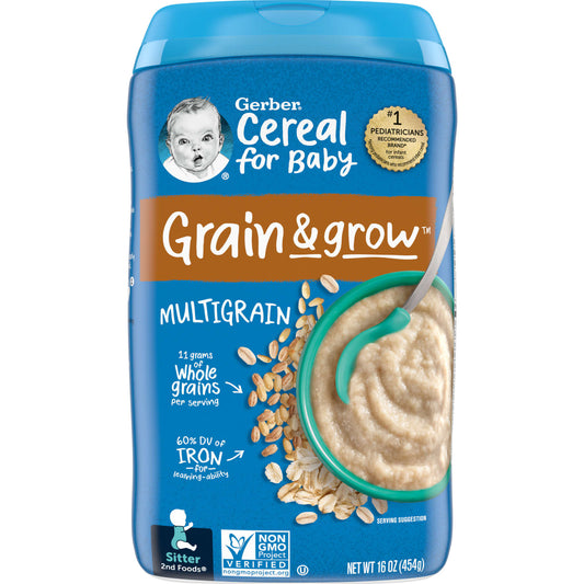 Gerber-Cereal for Baby-Grain & Grow-2nd Foods-MultiGrain-16 oz (454 g)