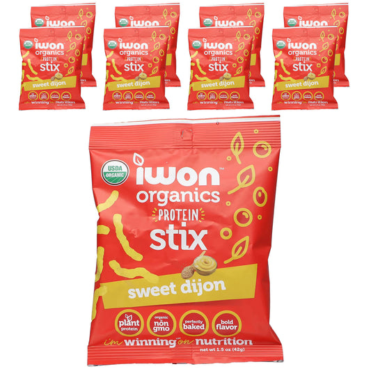 IWON Organics-Organics Protein Stix-Sweet Dijon-8 Bags-1.5 oz-(42 g) Each