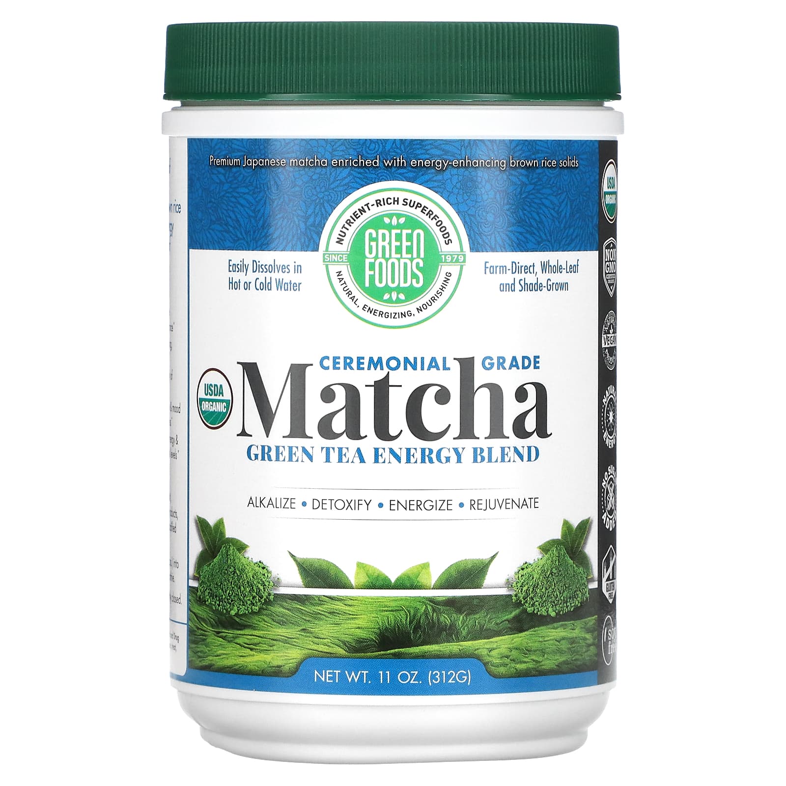 Green Foods-Ceremonial Grade Matcha Green Tea Energy Blend-11 oz (312 g)