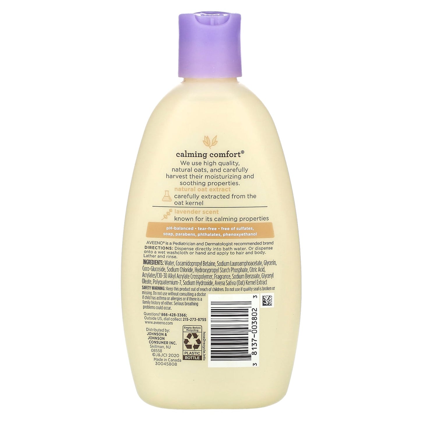 Aveeno, Baby, Calming Comfort Bath, Lavender & Vanilla, 8 fl oz (236 ml)