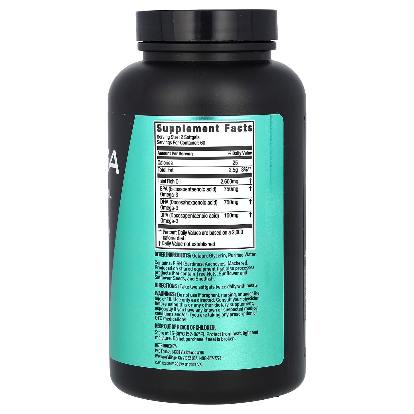 JYM Supplement Science, Omega Fish Oil, 120 Softgels