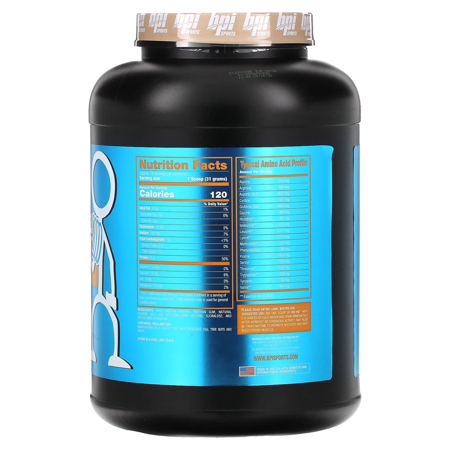 BPI Sports, ISO HD, 100% Pure Isolate Protein, Vanilla Cookie, 4.8 lbs (2,170 g)