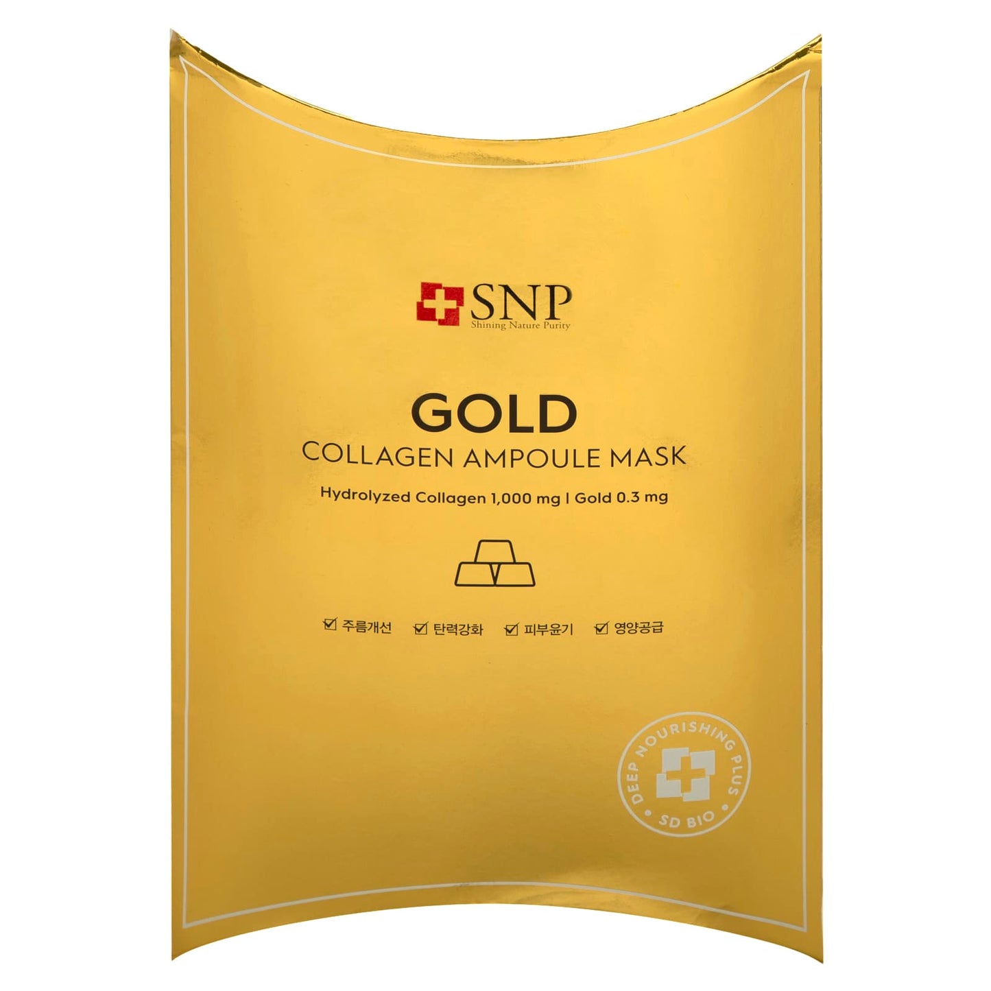 SNP, Gold Collagen Ampoule Beauty Mask, 10 Sheets, 0.84 fl oz (25 ml) Each