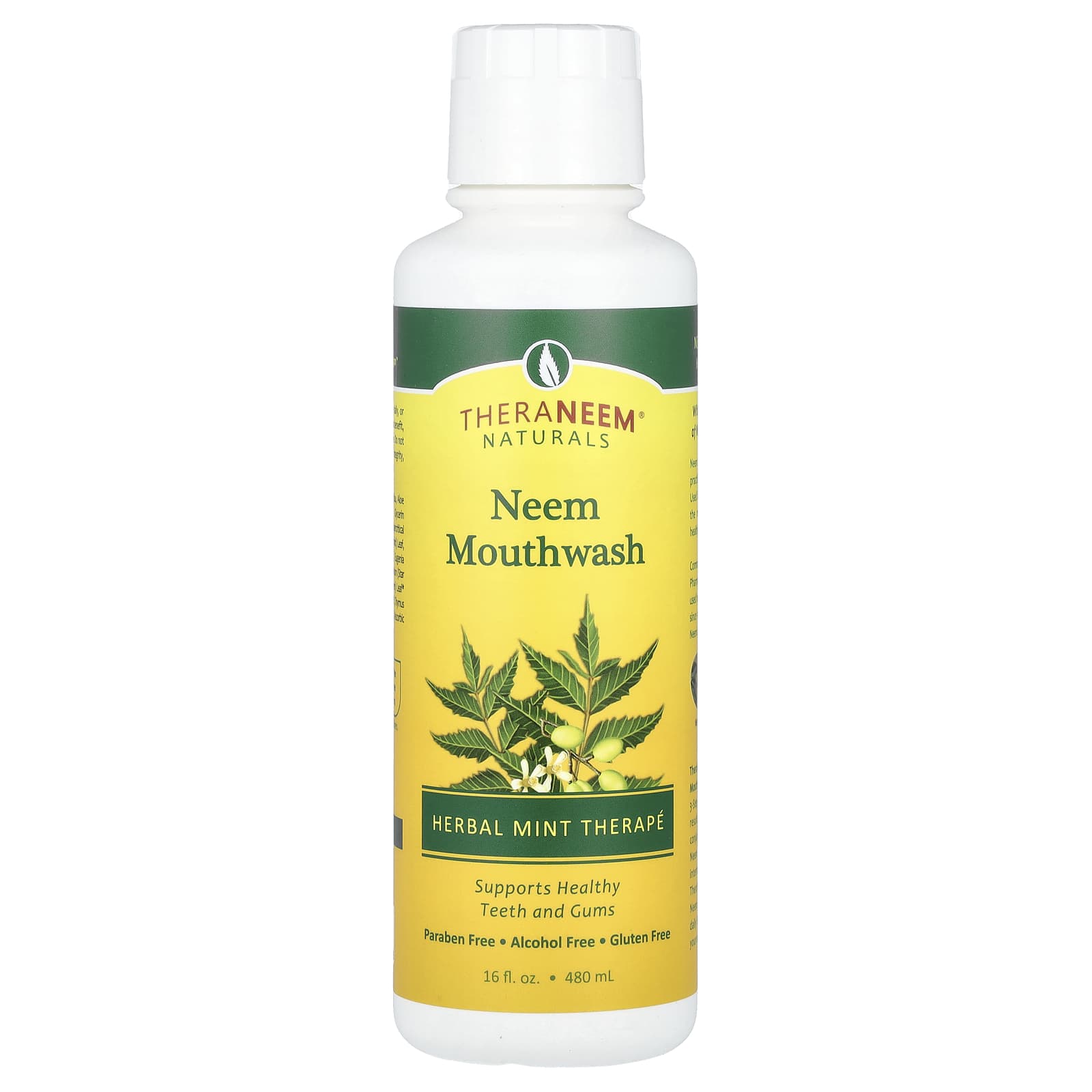 Organix South-TheraNeem Naturals-Neem Mouthwash-Herbal Mint Therape-16 fl oz (480 ml)