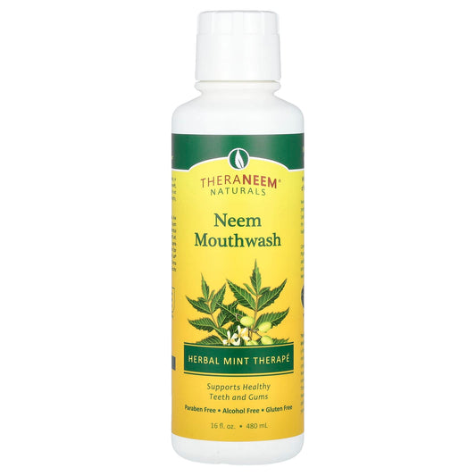 Organix South-TheraNeem Naturals-Neem Mouthwash-Herbal Mint Therape-16 fl oz (480 ml)