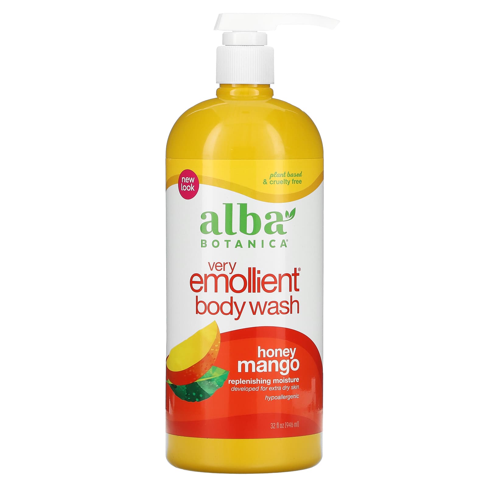 Alba Botanica-Very Emollient Body Wash-Honey Mango-32 fl oz (946 ml)