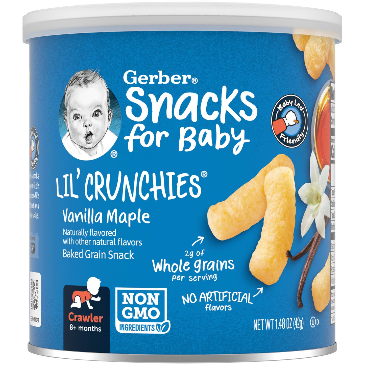 Gerber-Snacks for Baby-Lil' Crunchies-Baked Grain Snack-8+ Months-Vanilla Maple-1.48 oz (42 g)