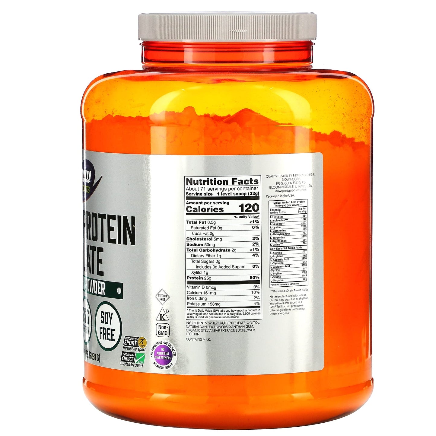 NOW Foods, Sports, Whey Protein Isolate, Creamy Vanilla, 5 lbs. (2268 g)