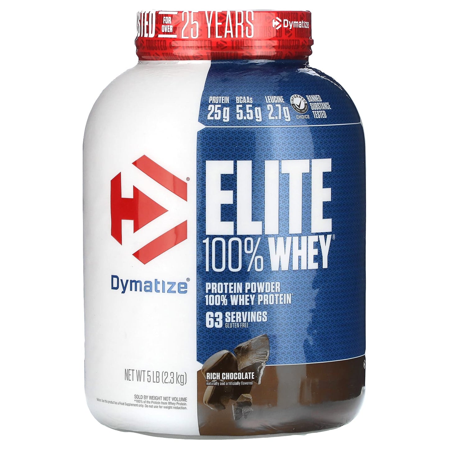 Dymatize-Elite-100% Whey Protein Powder-Rich Chocolate-5 lbs (2.3 kg)