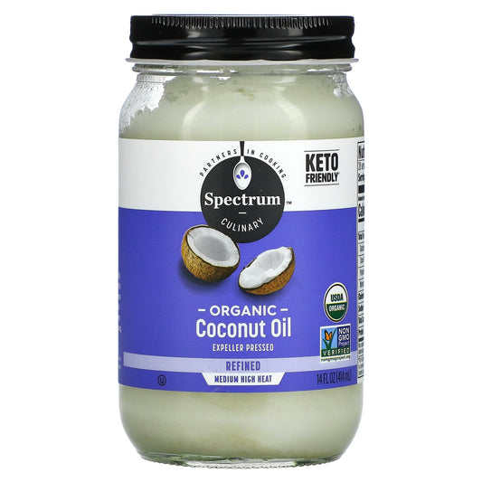 Spectrum Culinary-Organic Coconut Oil-Refined-14 fl oz (414 ml)