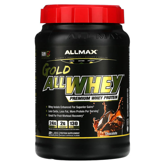 ALLMAX-Gold AllWhey- Premium Whey Protein-Chocolate-2 lbs (907 g)