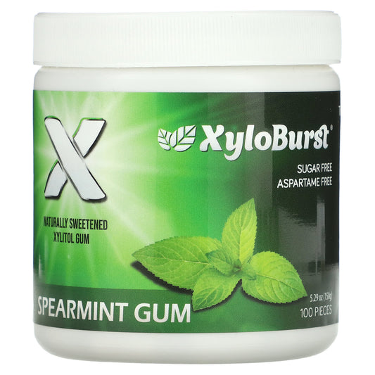 Xyloburst-Xylitol Gum-Spearmint-100 Pieces-5.29 oz (150 g)