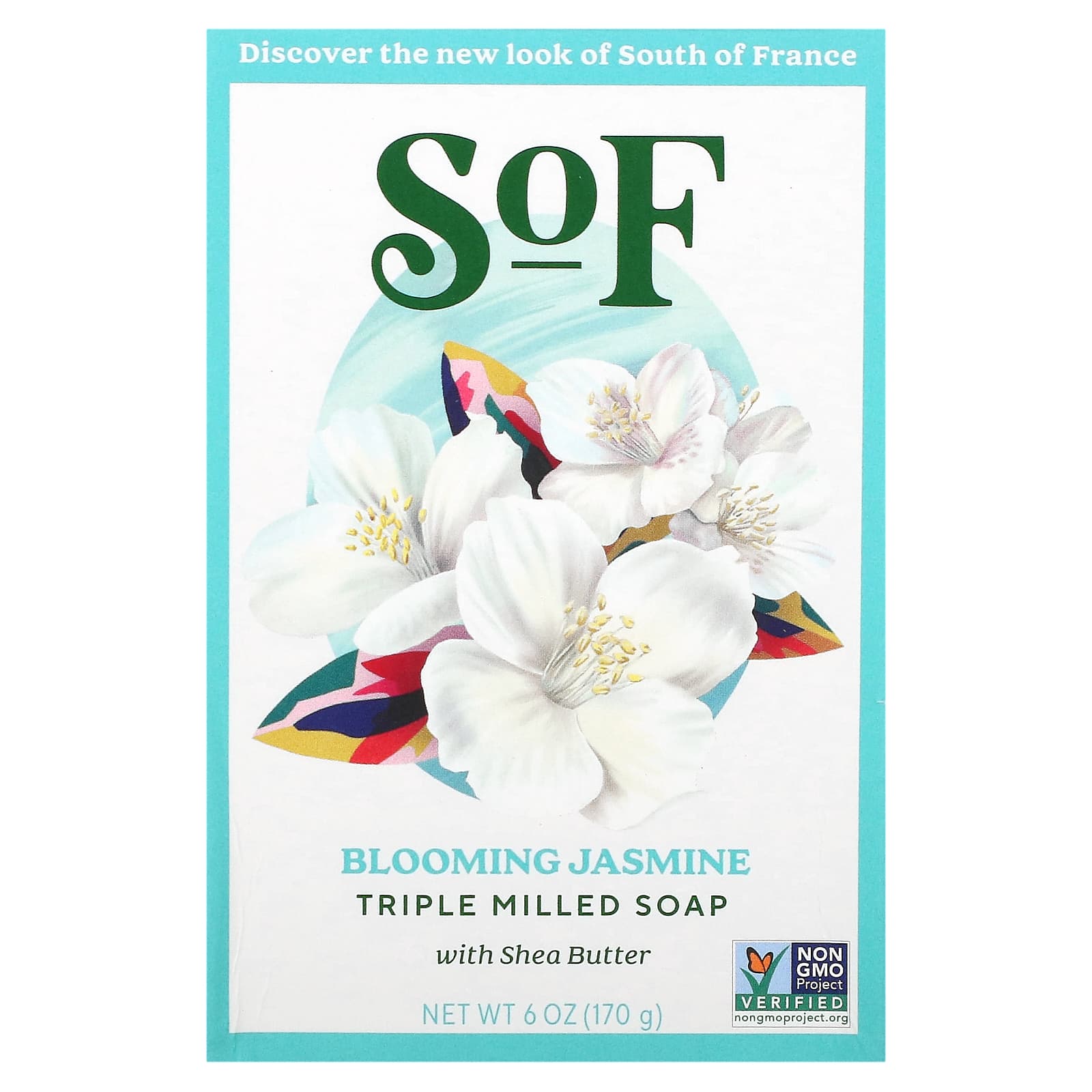 SoF-Triple Milled Bar Soap with Shea Butter-Blooming Jasmine-6 oz (170 g)