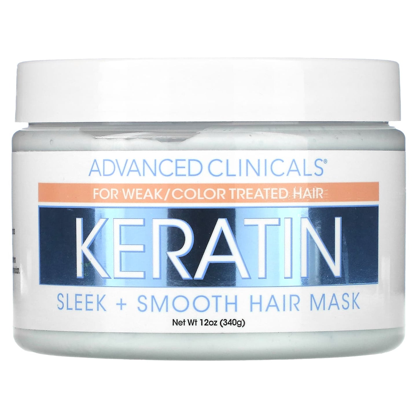 Advanced Clinicals-Keratin- Sleek + Smooth Hair Mask- 12 oz (340 g)